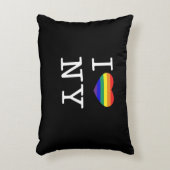 I Love NY - Gay Pride Rainbow Heart Classic アクセントクッション (正面(垂直))