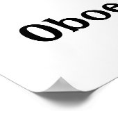 I Love Oboe Music Notesの赤いハート ポスター (角)