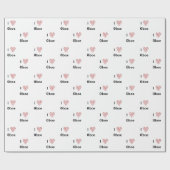 I Love Oboe Music Notesの赤いハート ラッピングペーパー (フラット)