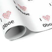 I Love Oboe Music Notesの赤いハート ラッピングペーパー (ロールコーナー)