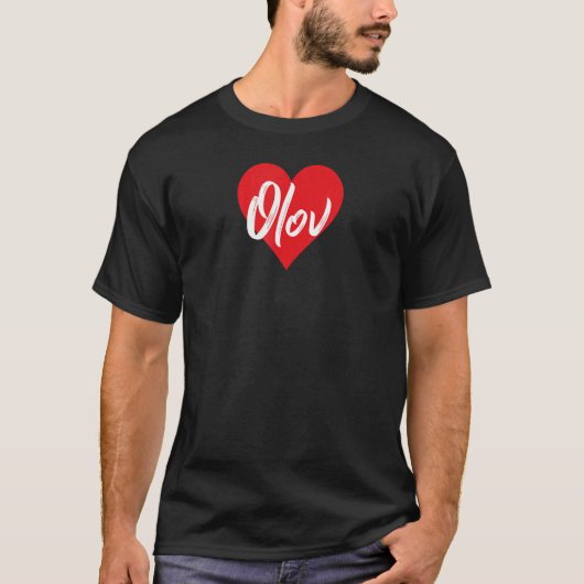 I Love Olov名Iハート Tシャツ (正面)