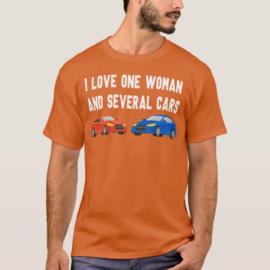 I Love One And Several Cars Cars Auto S retro Tシャツ (正面)