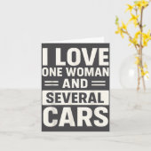 I Love One Woman And Several Funny Car Lover Husba カード (黄色い花)