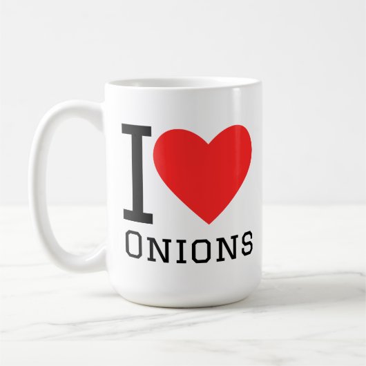 I love onions コーヒーマグカップ (左)