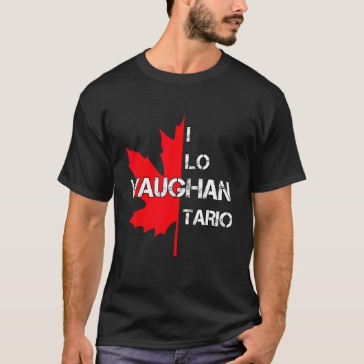 I love Ontario Canada Vaughan Maple Leaf Distresse Tシャツ (正面)