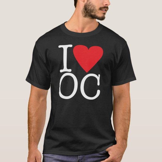 I Love Orange County （白/赤） Tシャツ (正面)