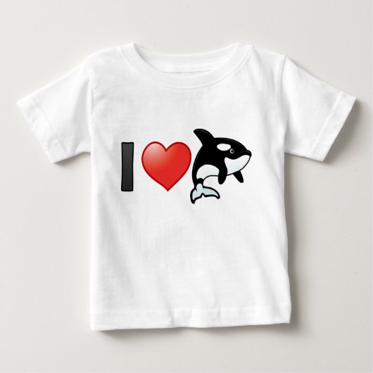 I Love Orcas ベビーTシャツ (正面)