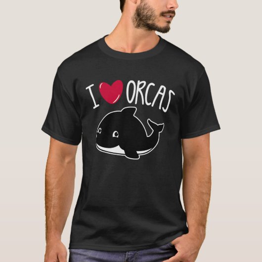 I Love Orcas  Orca Killer Whale  Cute Graphic Tシャツ (正面)