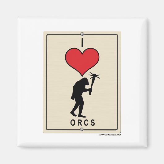 I Love Orcs マグネット (正面)