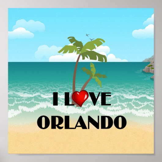 I Love Orlando、熱帯デザイン、 ポスター (正面)
