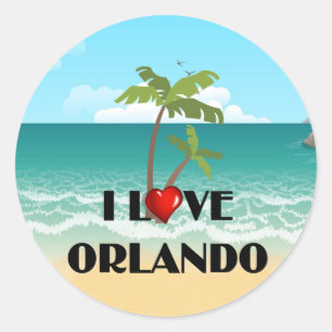 I Love Orlando、熱帯デザイン、 ラウンドシール