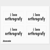 I Love Orthography Funny Spelling Joke Sticker 長方形シール (シート)