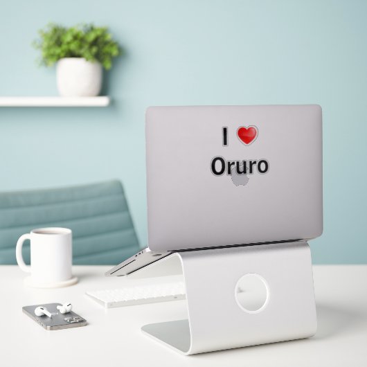 I love Oruro シール (デスク上のノートパソコン)