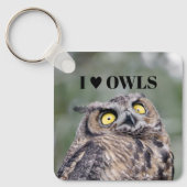 I Love Owls Keychain キーホルダー (正面)