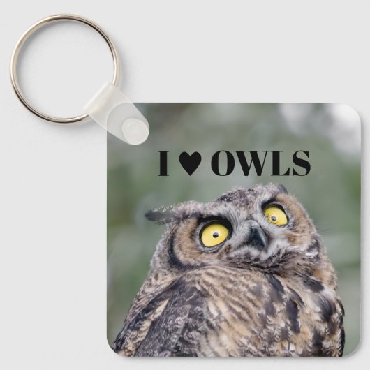 I Love Owls Keychain キーホルダー (正面)