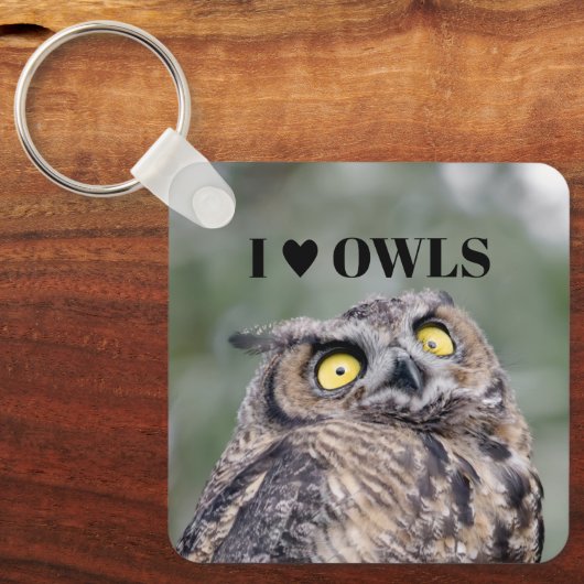I Love Owls Keychain キーホルダー (正面)