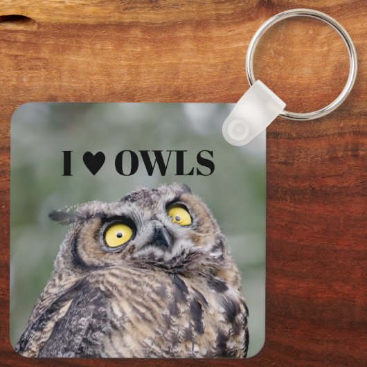 I Love Owls Keychain キーホルダー (裏面)