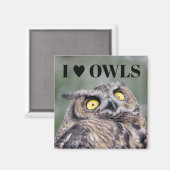 I Love Owls Magnet マグネット (正面/裏面)