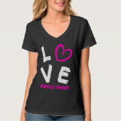I Love Paddle Tennis Heart Tシャツ (正面)