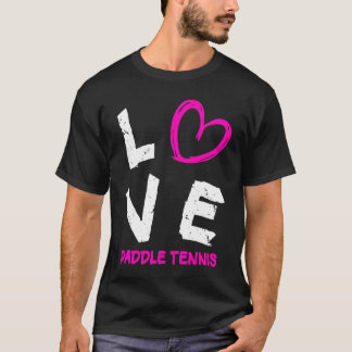 I Love Paddle Tennis Heart Tシャツ