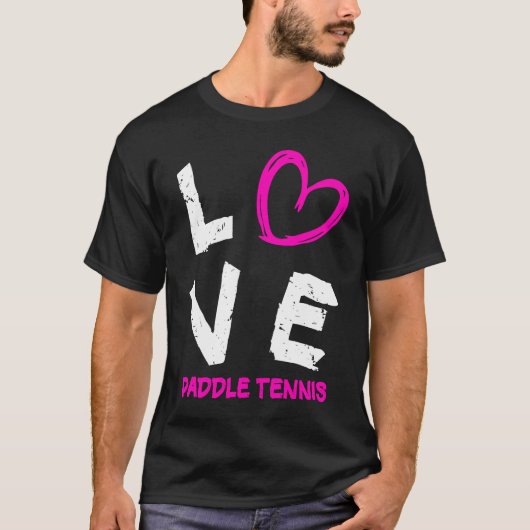 I Love Paddle Tennis Heart Tシャツ (正面)