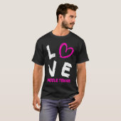 I Love Paddle Tennis Heart Tシャツ (正面フル)