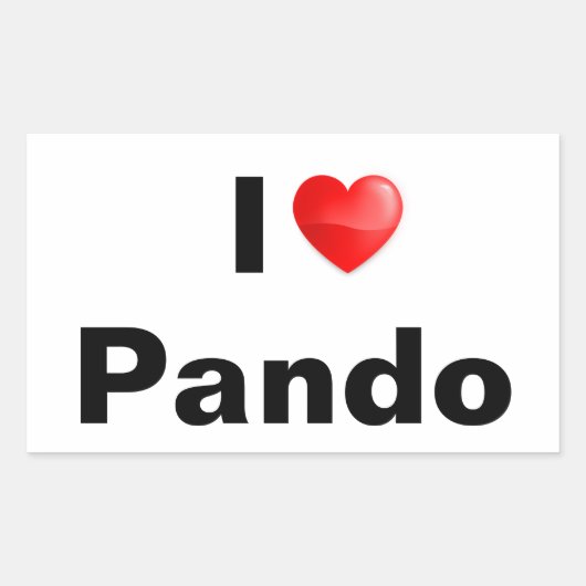 I love Pando 長方形シール (正面)