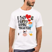 I Love Panto (Pantomime) Comic Theatre Tシャツ (正面)