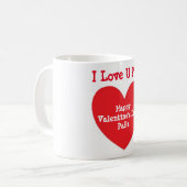 I Love PaPa - Red Valentine's Day - Coffee Mug コーヒーマグカップ (正面左)