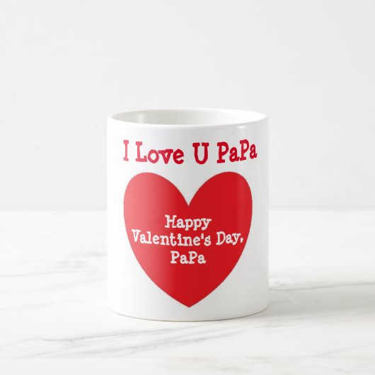 I Love PaPa - Red Valentine's Day - Coffee Mug コーヒーマグカップ (中央)