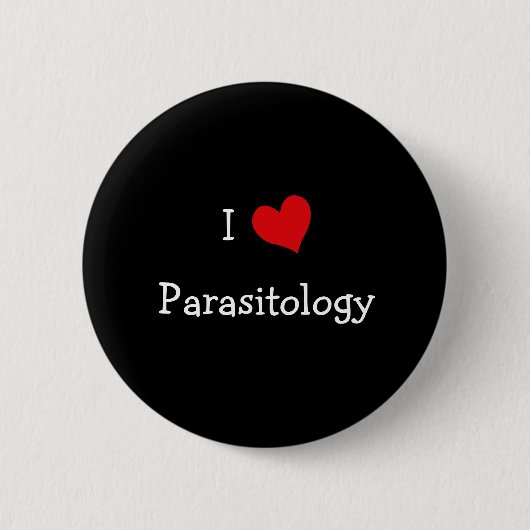 I Love Parasitology 缶バッジ (正面)