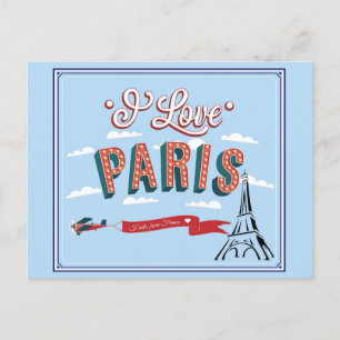 I Love Parisフランスエッフェルタワートラベル ポストカード