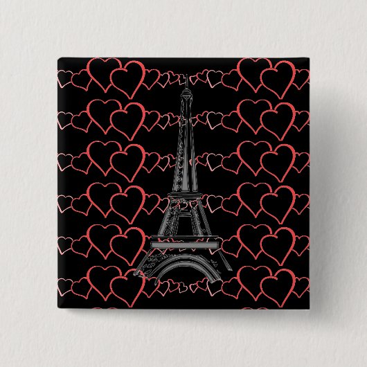I Love Paris、エッフェルタワーピンボタン 缶バッジ (正面)