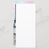 I Love Paris – 女性とかわいらしピンクのハートバルーン メニュー (正面/裏面)