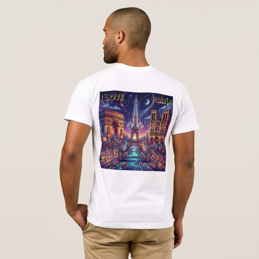 I LOVE PARIS DESIGN  Tシャツ (裏面フル)
