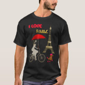 I Love Paris Eiffel Tower France  French Souvenir Tシャツ (正面)