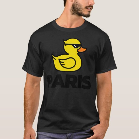 I Love Paris France, Funny Paris with Rubber Yello Tシャツ (正面)