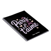 I Love Paris Je t'aimeエッフェルタワーフランスTシャツ ノートブック (右側)