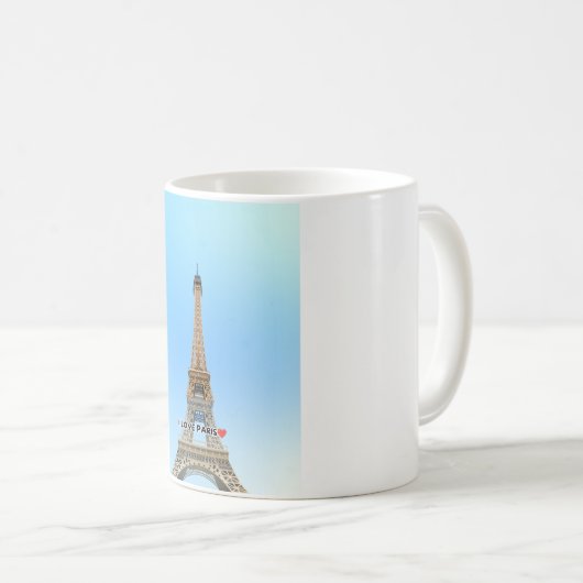 I Love Paris Mug – Eiffel Tower Illustration Coffe コーヒーマグカップ (正面右)