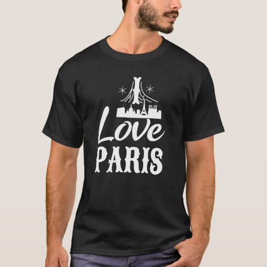 I Love Paris Parisフランス Tシャツ (正面)