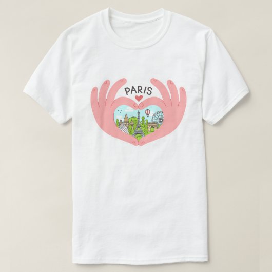 I Love Paris, Romantic Travel-インスパイア Paris Tシャツ (デザイン正面)