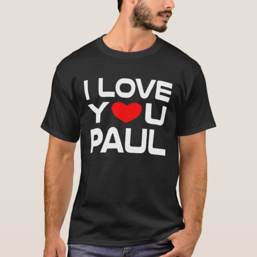 I Love Paul Red Heart to say Honey I love you Tシャツ (正面)