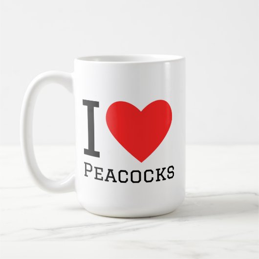 I love peacocks  コーヒーマグカップ (左)