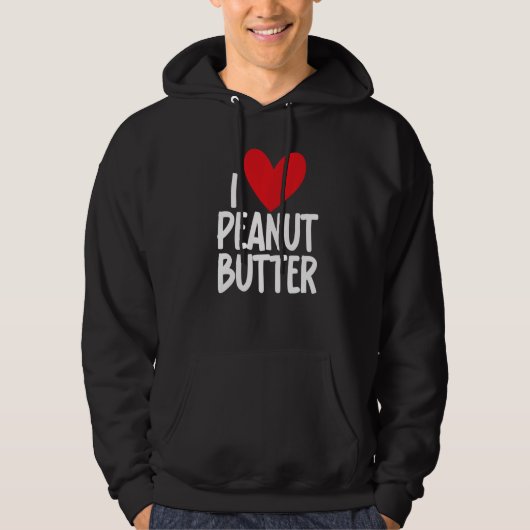 I Love Peanut Butter  Graphic Print for Unisex パーカ (正面)