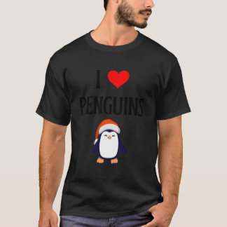 I Love Penguins I He Penguins Penguin Seabirds Tシャツ