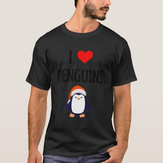 I Love Penguins I He Penguins Penguin Seabirds Tシャツ (正面)