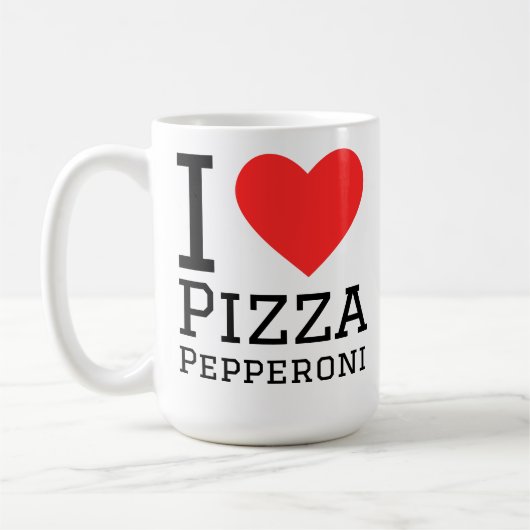 I love pepperoni pizza  コーヒーマグカップ (左)