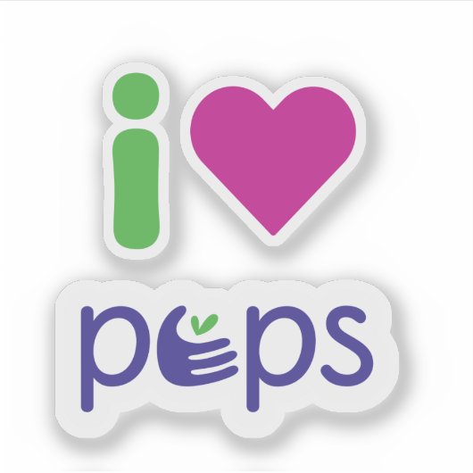 I Love PEPS sticker シール (正面)