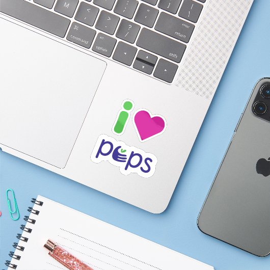 I Love PEPS sticker シール (ノートパソコンとiPhone)