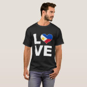 I Love Philippines – フィリピンハート国旗 Tシャツ (正面フル)